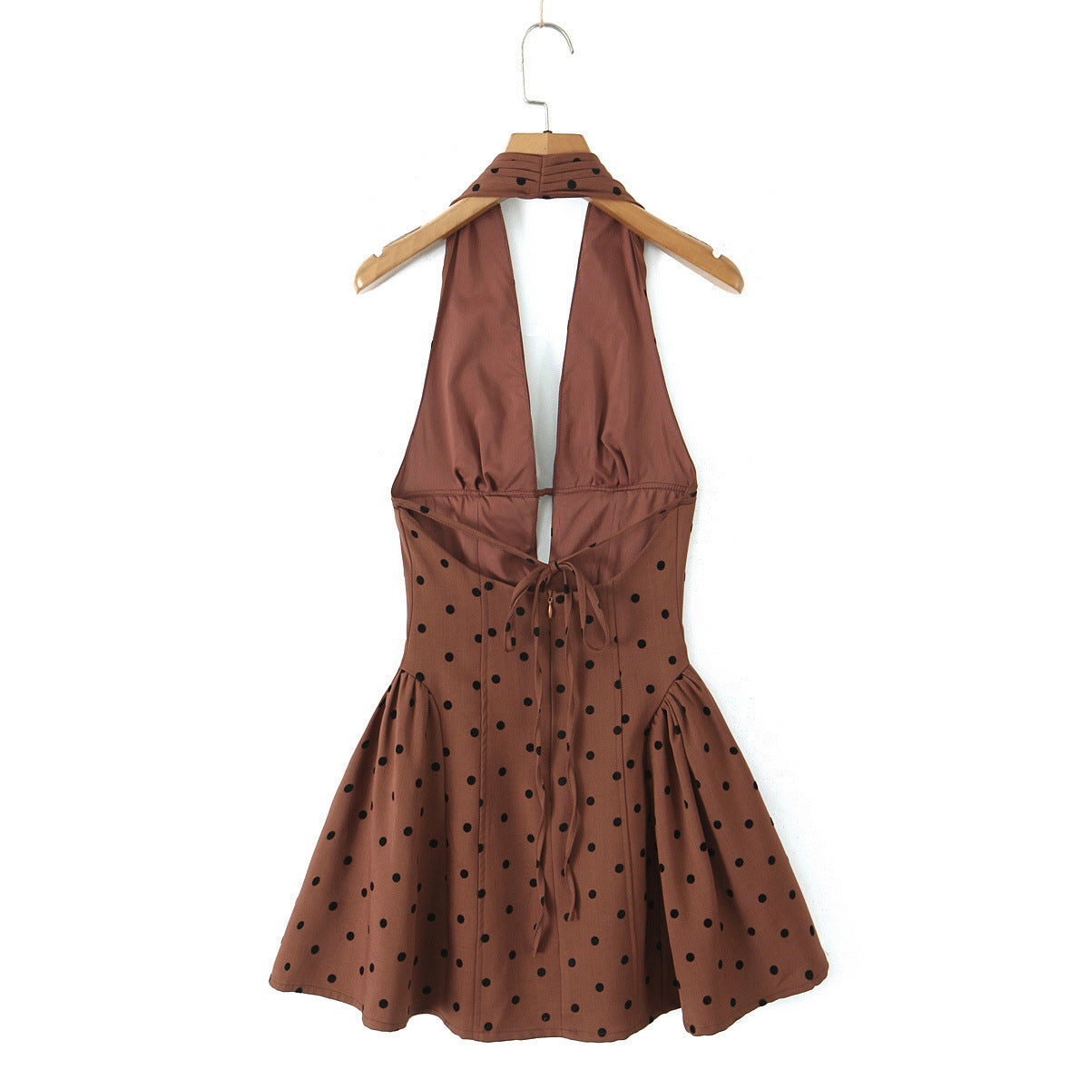 Light Luxury Pleated Deep Backless Halter Skirts