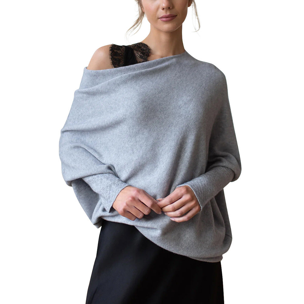 Solid Color Round Neck Long Sleeve Comfortable Sweaters