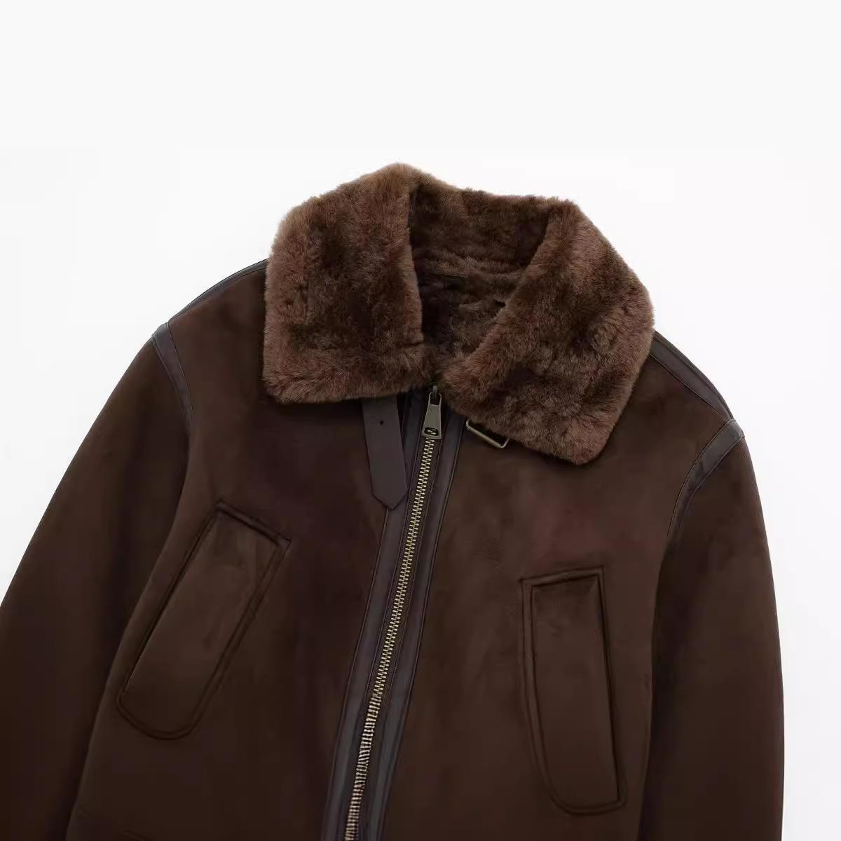 Women's Warm Brown Fur Hot Locomotive Style Tops