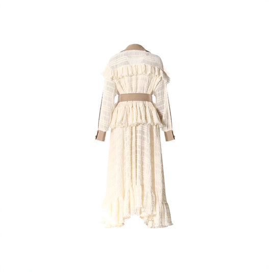 Women's Spring Sense Niche Lace Stitching Advanced Coats