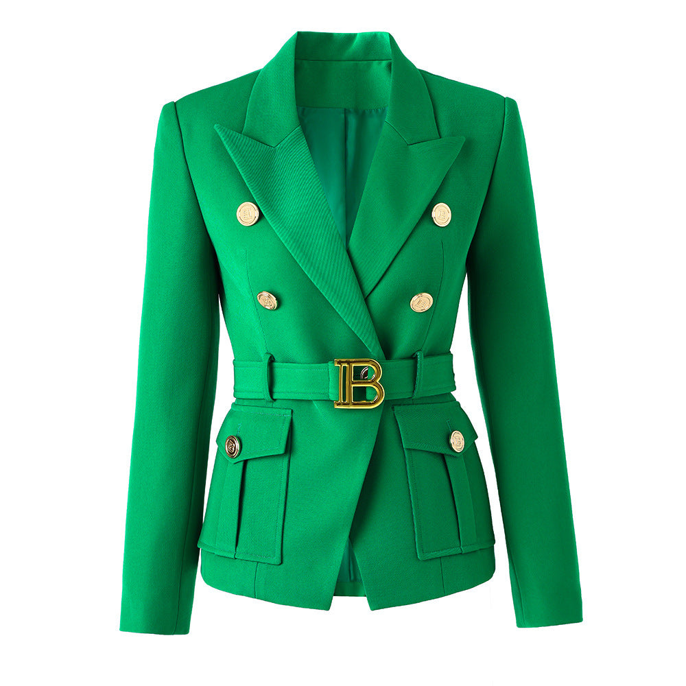 Women's Two-color Pocket Slim Fit Small Business Blazers