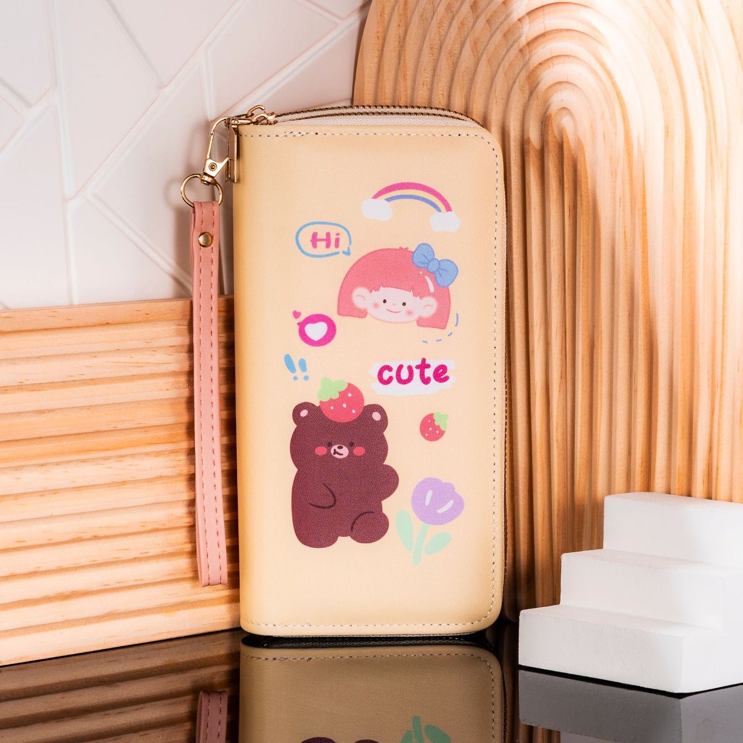 Women's Korean Style Leisure Double Zipper Large Ladies Wallets