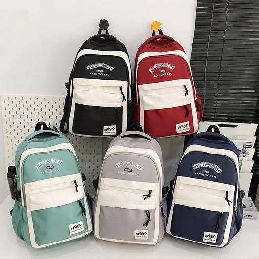 Capacity Boys Contrast Color Female Junior Middle School Students' Schoolbags