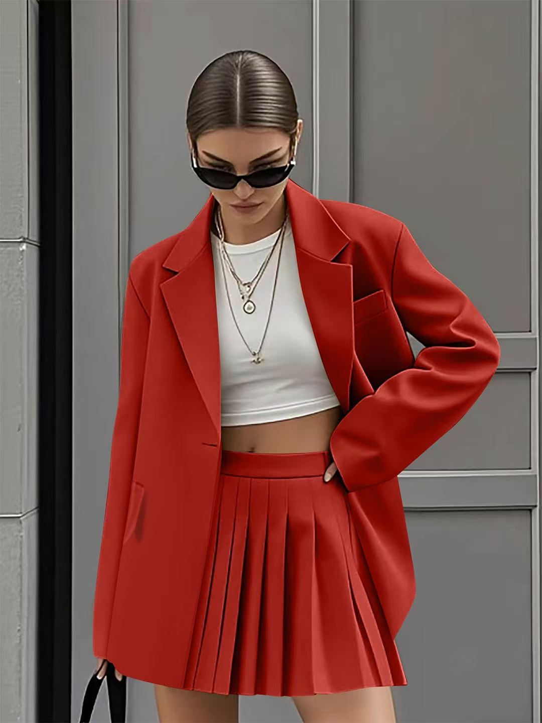Women's Glamorous Casual Fashion Tailored Pleated Suits