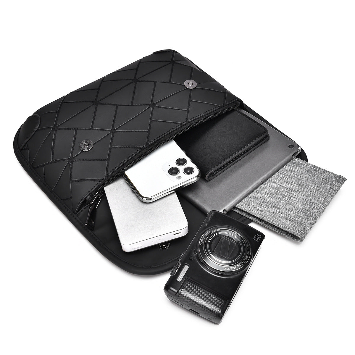 Men's Rhombus Fashion Trendy Mobile Korean Style Men's Shoulder Bags