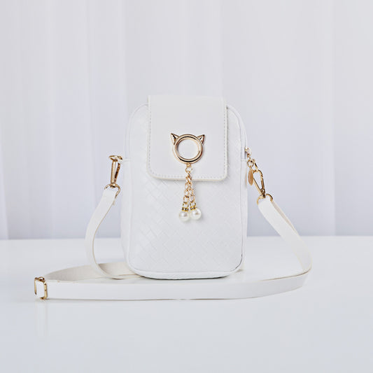 Women's Korean Style Trendy Woven Fashionable Mobile Phone Bags