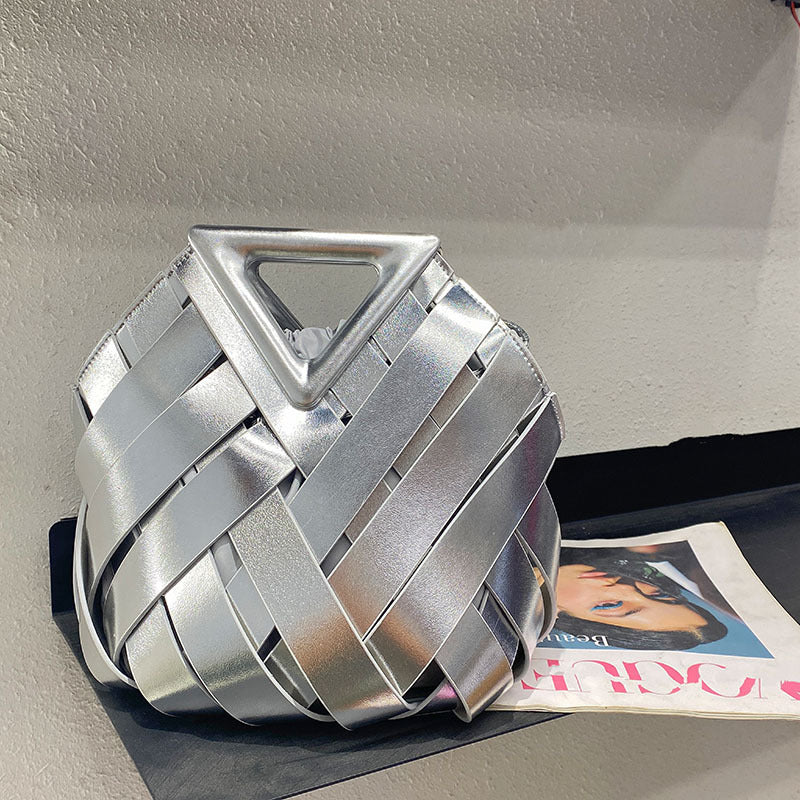 Women's Basket Woven Hollowed Fashion Portable Bags