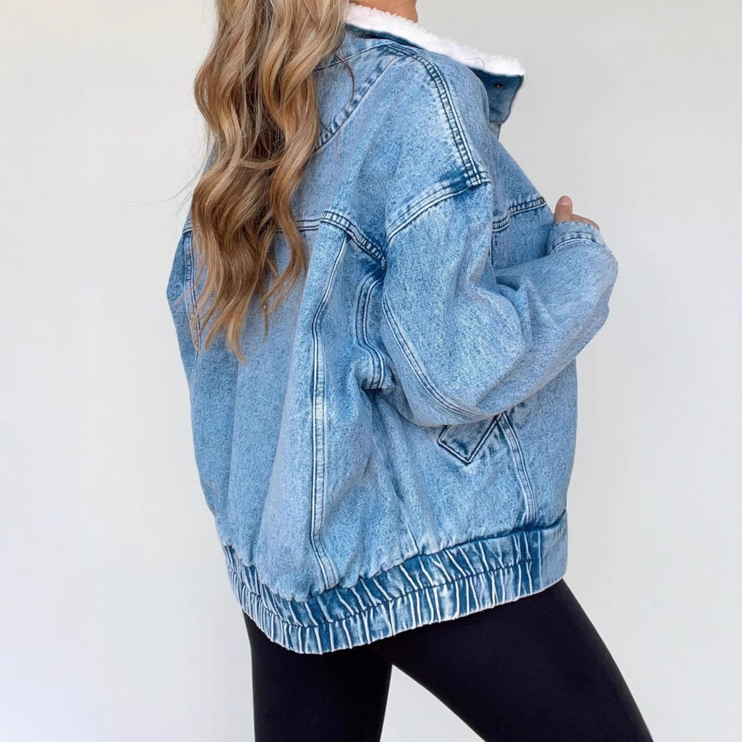 Women's New Oversized Denim Autumn Warm Jackets