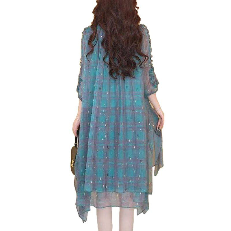 Women's Elegant Spring Fashion Chiffon Lace Printing Dresses