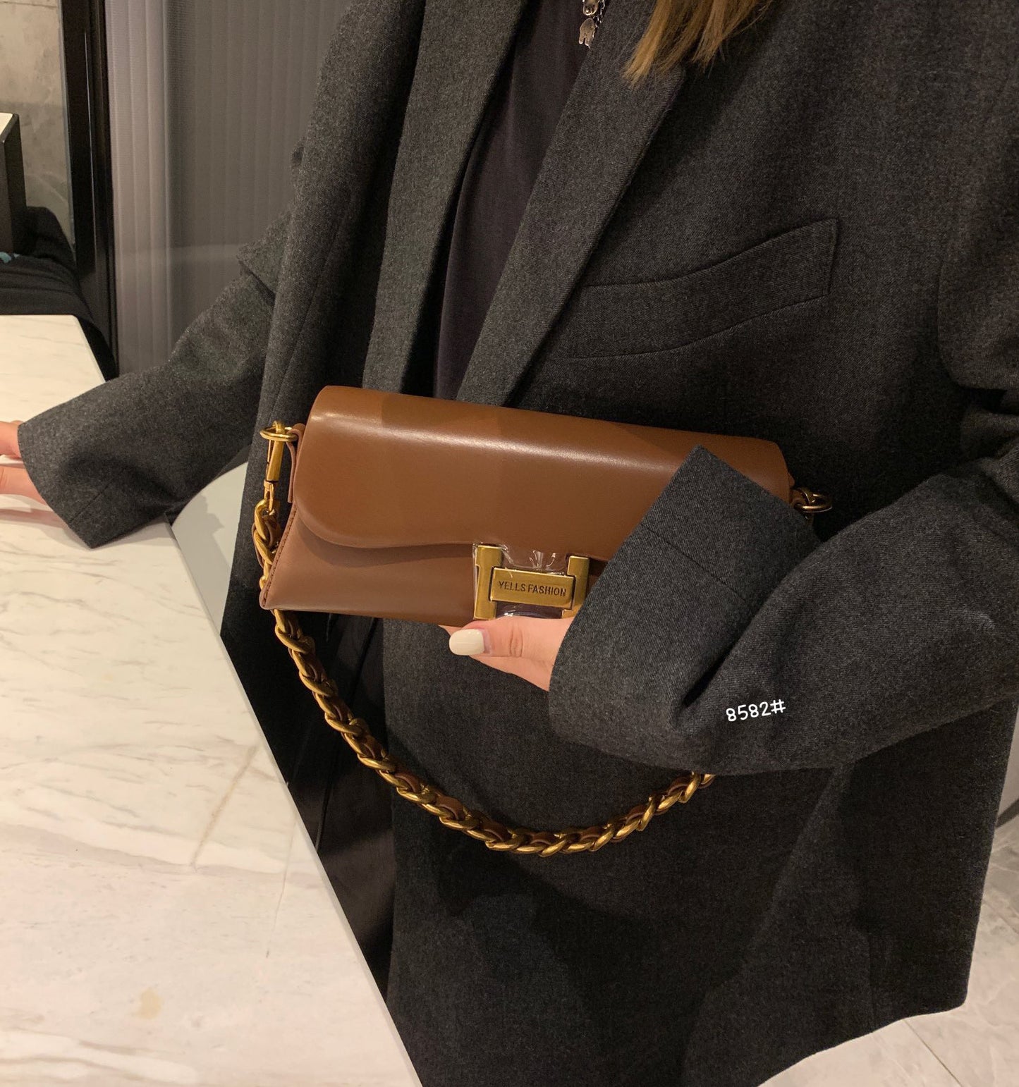 Women's Retro Chain Underarm High Sense Commute Armpit Bags