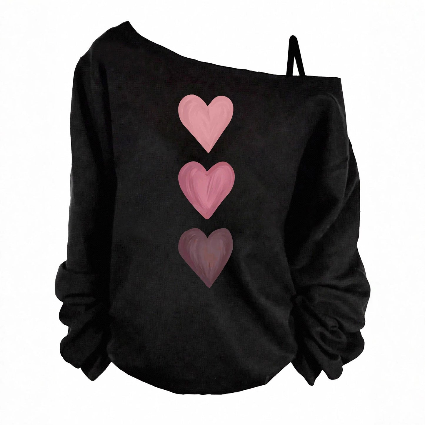 Women's Sling Solid Color Printing Long Sleeve Trendy Women's T-shirt