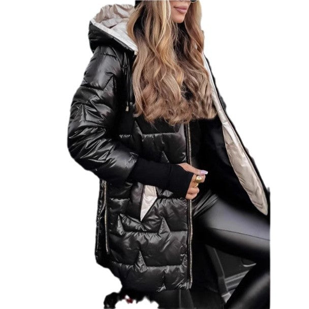 Innovative Stylish Winter Hooded Cotton Mid-length Coats