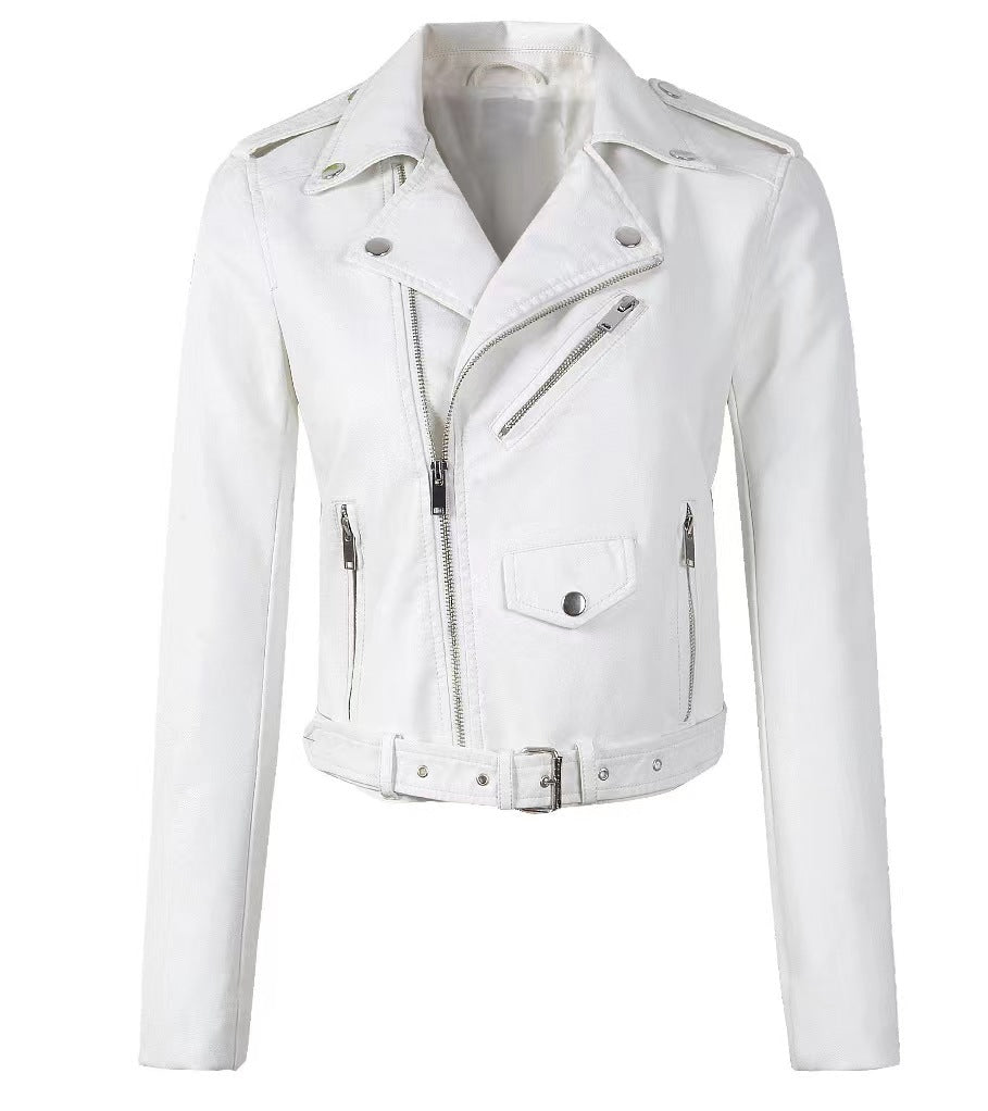 Women's Leather Korean Slim Fit Lady Fashion Jackets
