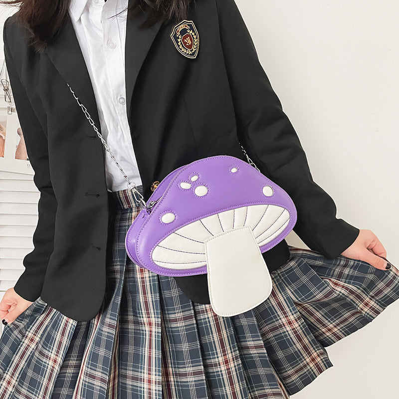 Women's Personality Design Funny Cute Cartoon Mushroom Style Crossbody Bags