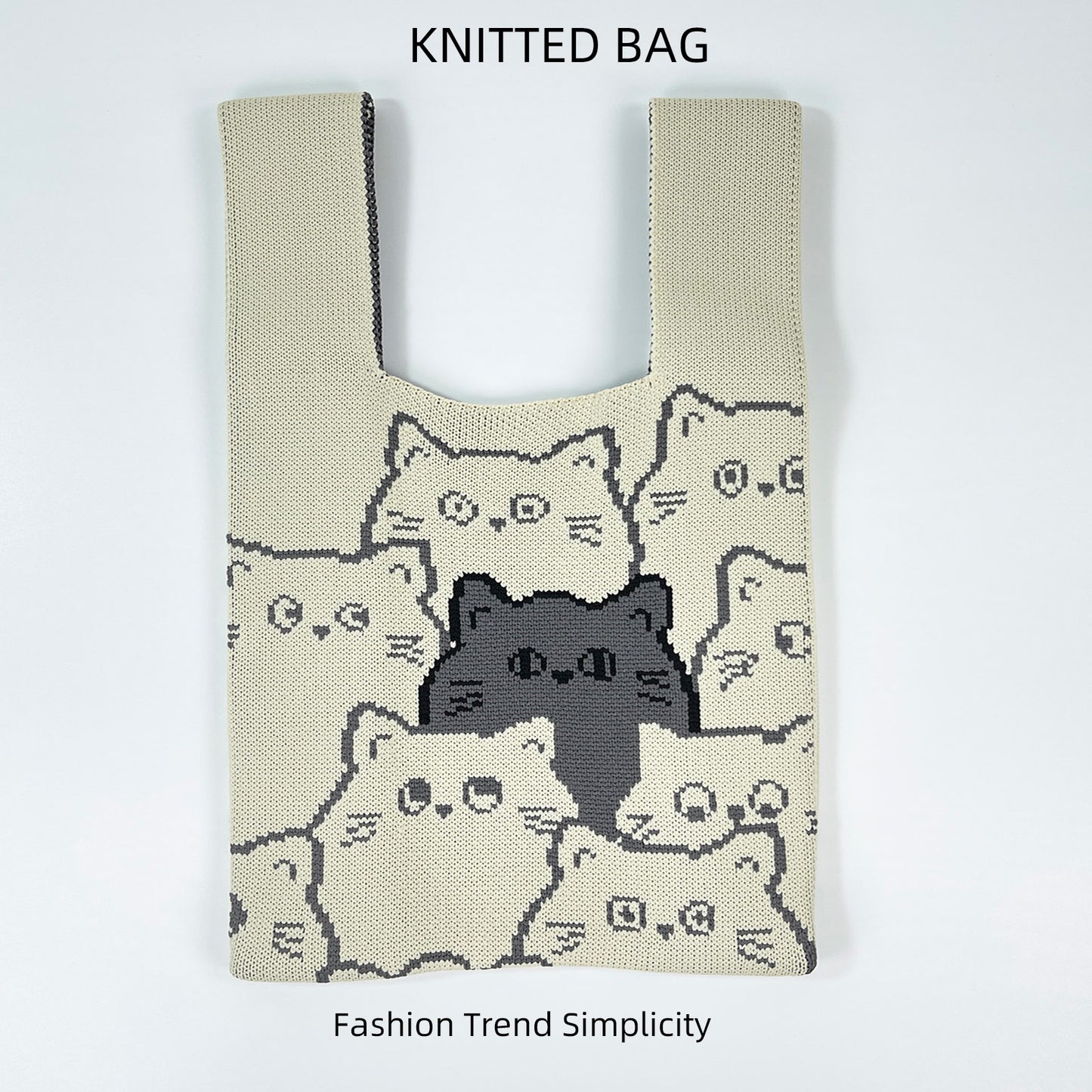 Women's Flower Knitted Large Capacity Totes Wrist Handbags