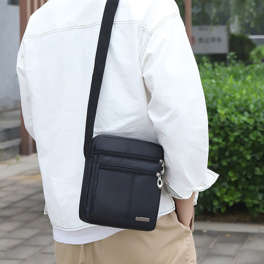 Men's Simple Oxford Cloth Waterproof Solid Color Men's Shoulder Bags