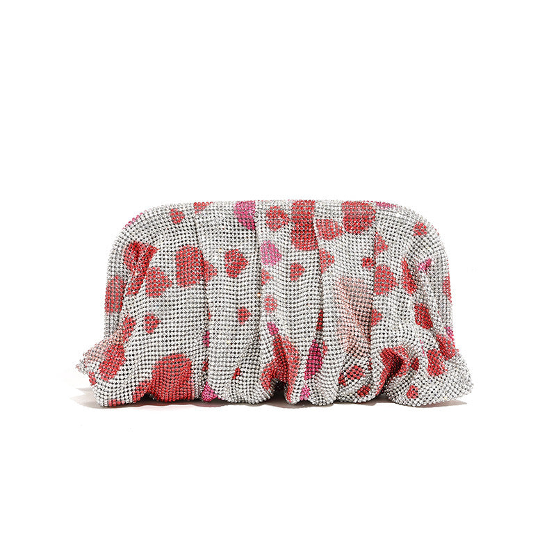 Women's Clouds Clip Pleated Clutch Diamond High-grade Evening Bags