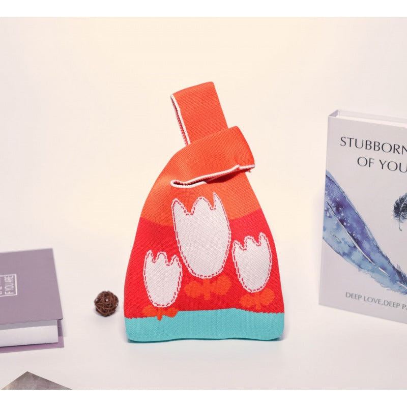 Women's Knitted Woven Vest Simple Gift Handbags