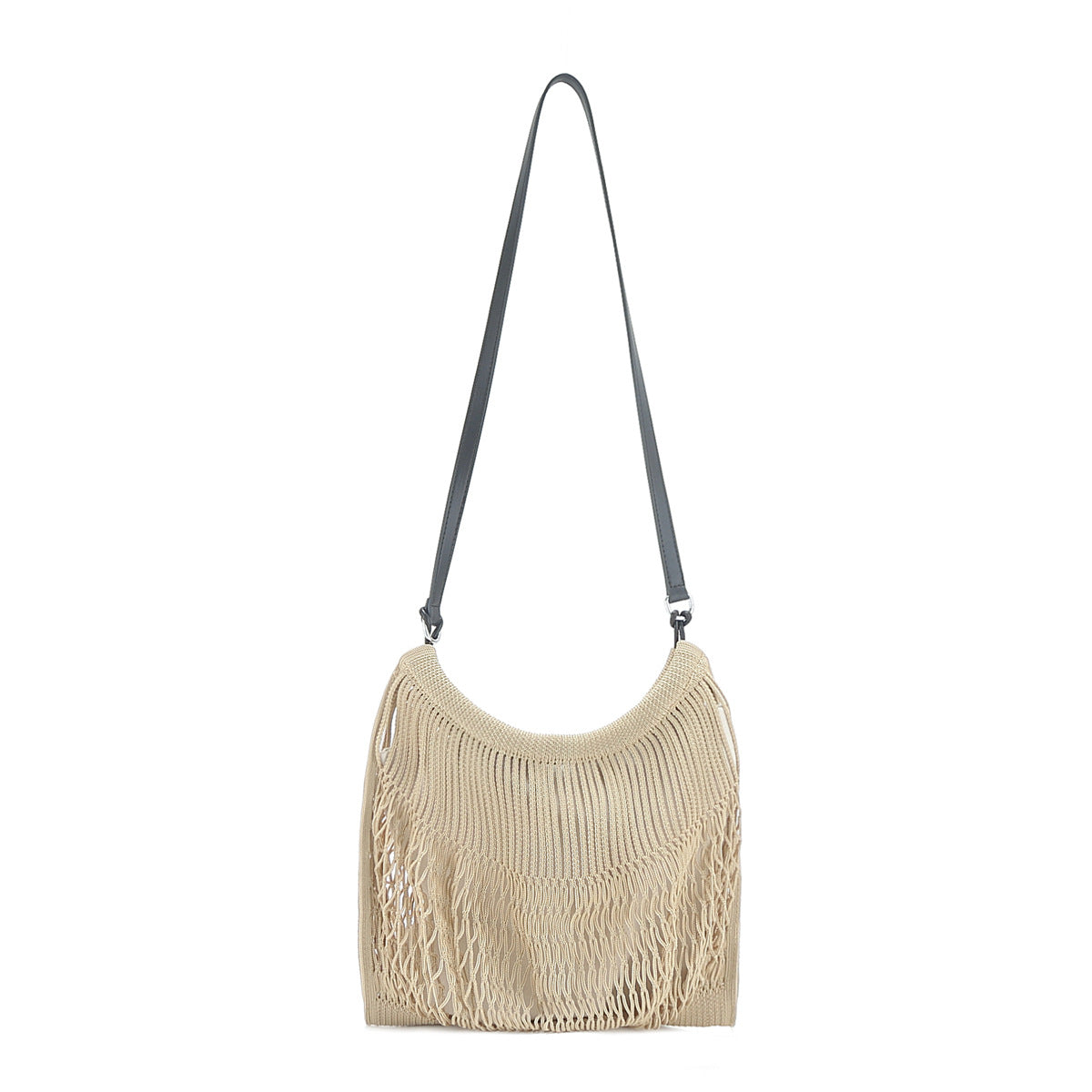 Fashion Medium Mesh Pocket Concave Shape Tote Bags