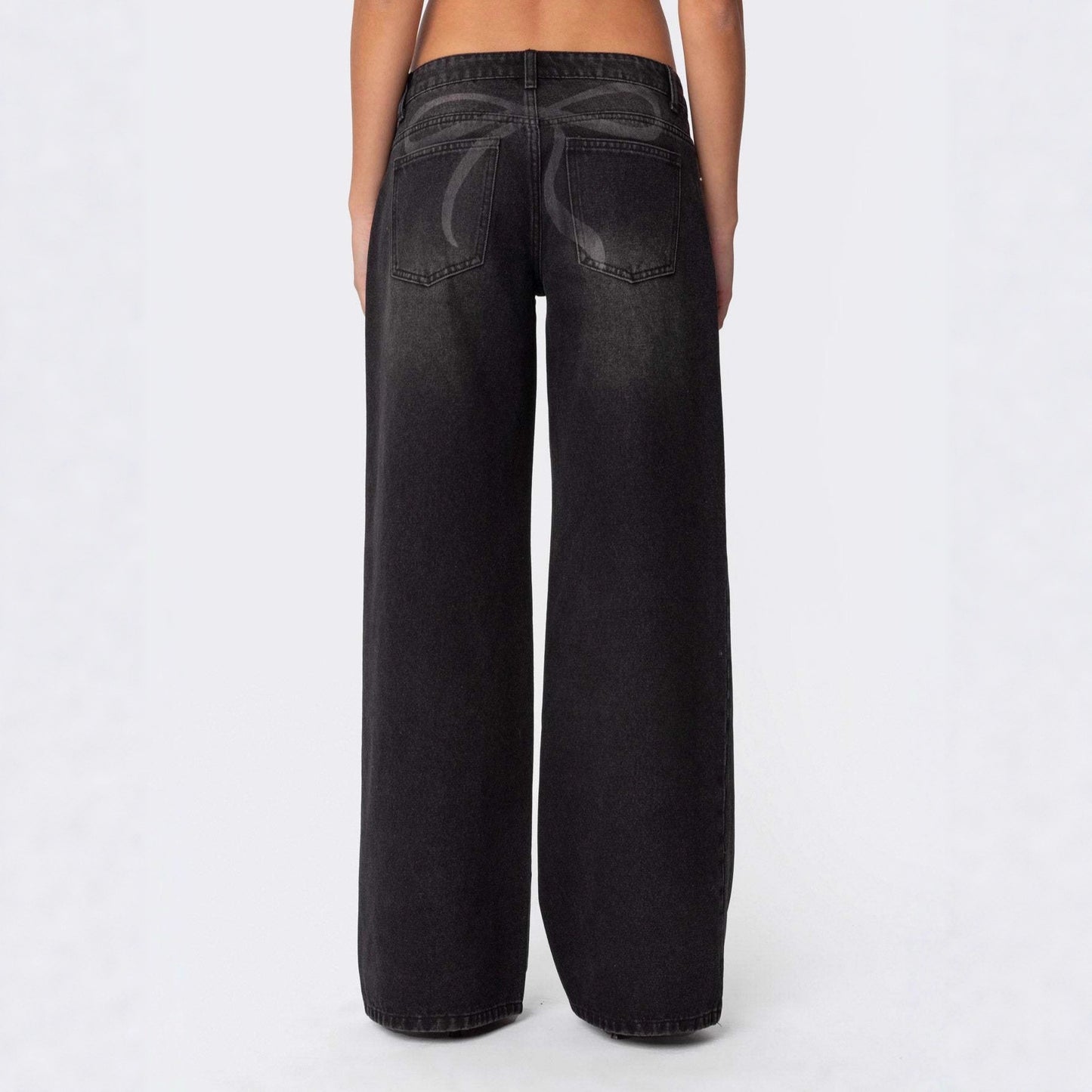 Loose Wide Leg Fashion Printed Denim Female Women's Jeans