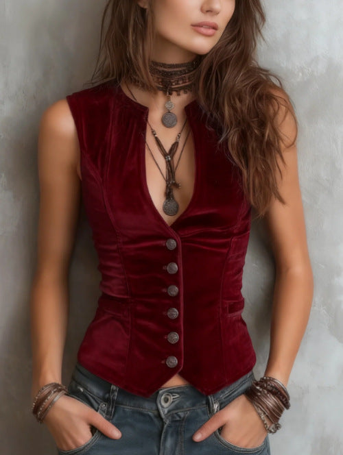 Temperament Commute Slim Fit Slimming Breasted Vests