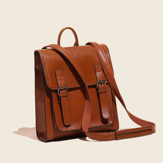 Women's Genuine Leather Fashion Oil Wax Cowhide Backpacks