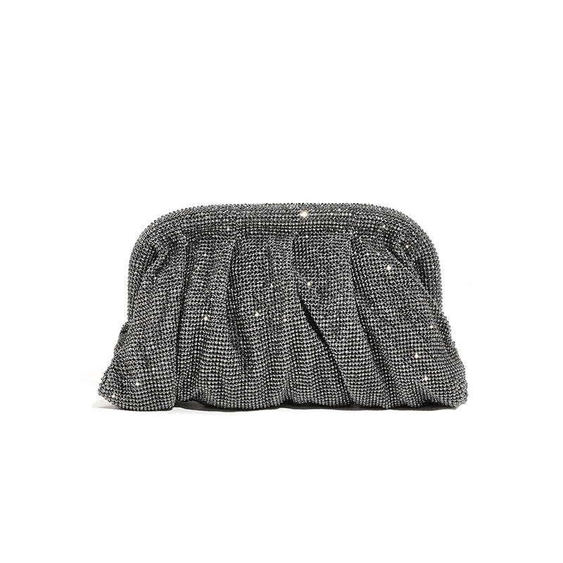 Women's Clouds Clip Pleated Clutch Diamond High-grade Evening Bags