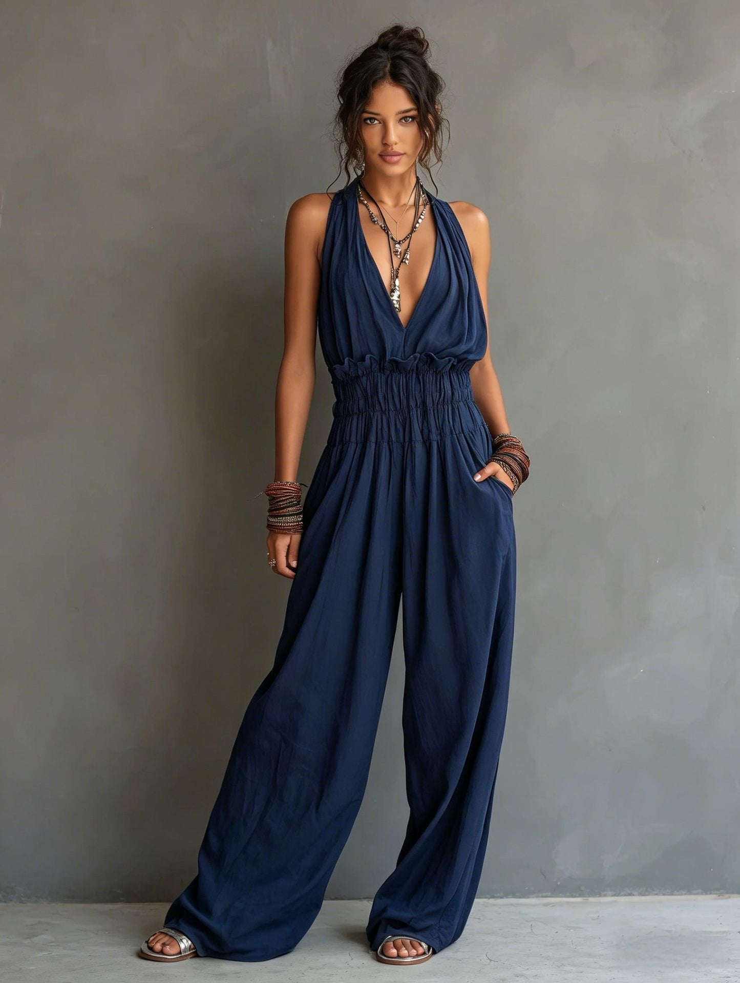Women's Summer French Beach Vacation Afternoon Tea Women's Jumpsuit/clothing