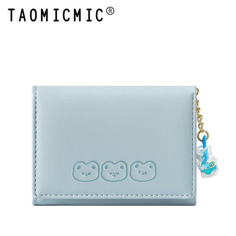 Women's Large Capacity Multiple Slots Simple Short Cartoon Purses