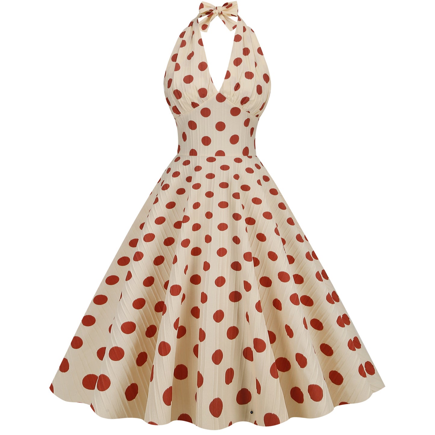 Hepburn Style High Waist Polka-dot Vacation Dresses