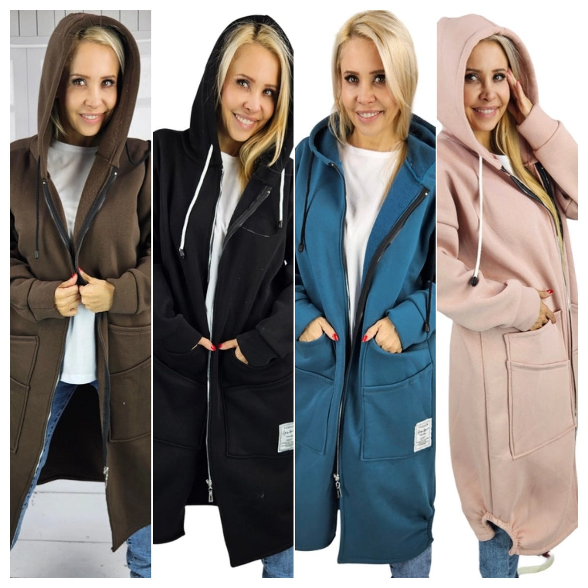 Knit Hooded Fleece Lined Casual Fashionable Women's Sweater, Sweater