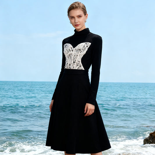 Women's Lace Collage Autumn High Sense Slim Fit Blouses