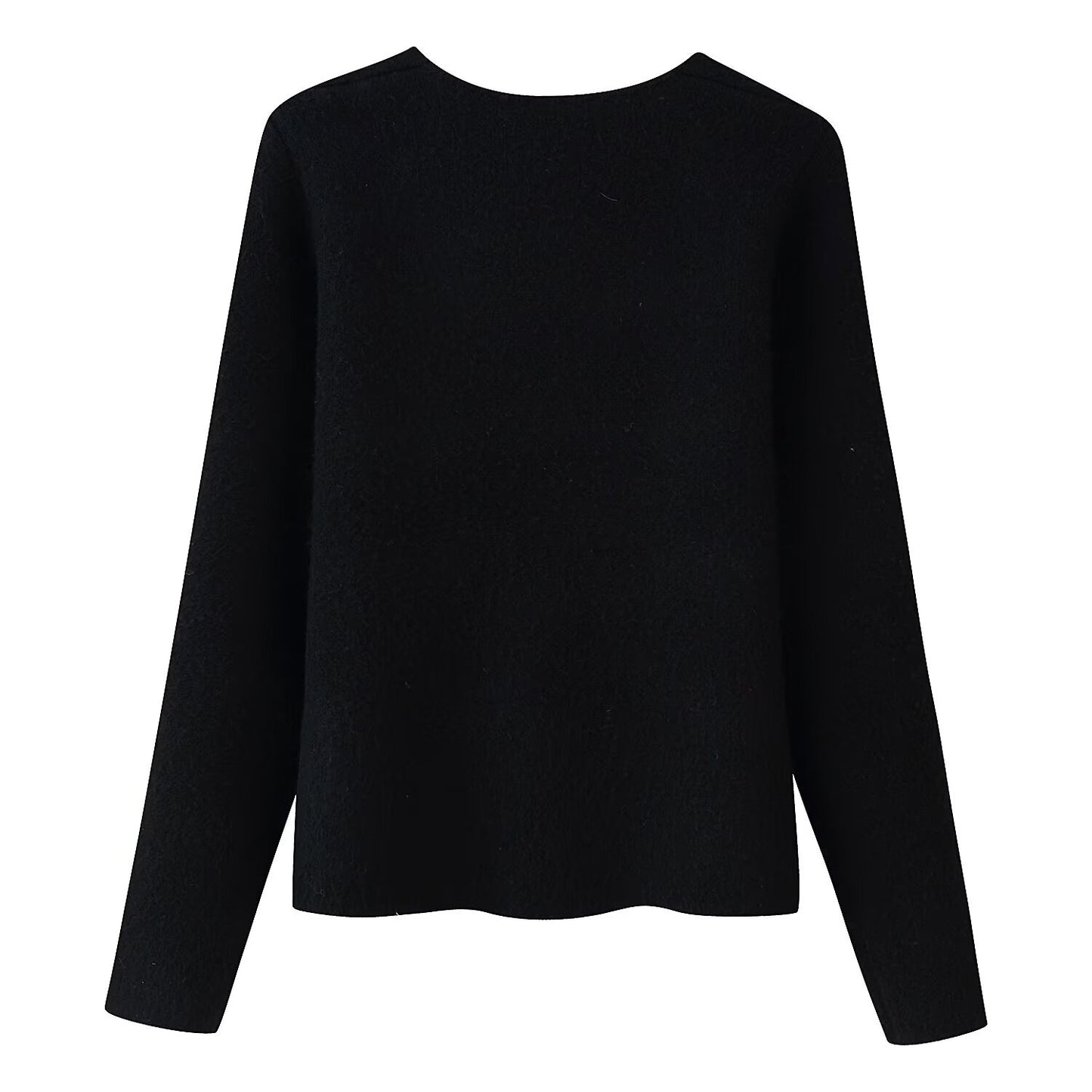 Women's Glamorous Autumn Metal Fastener Decoration Knitwear