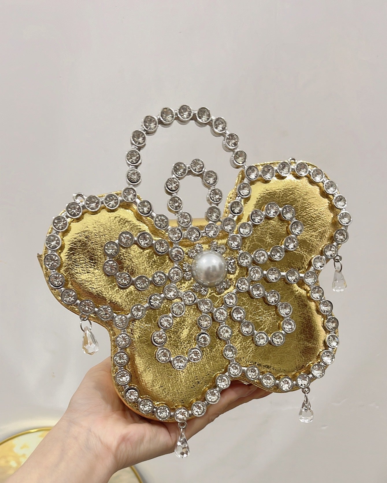 Elegant French Fairy Shiny Flower Pearl Bags