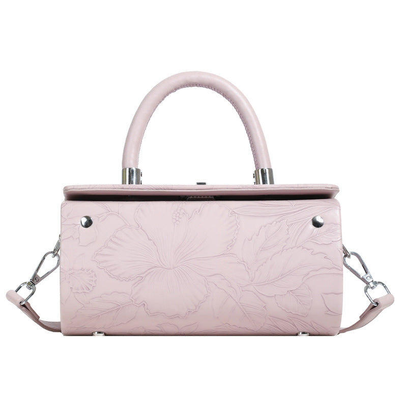 Women's Box Fashion Embossing Portable Advanced Texture Crossbody Bags