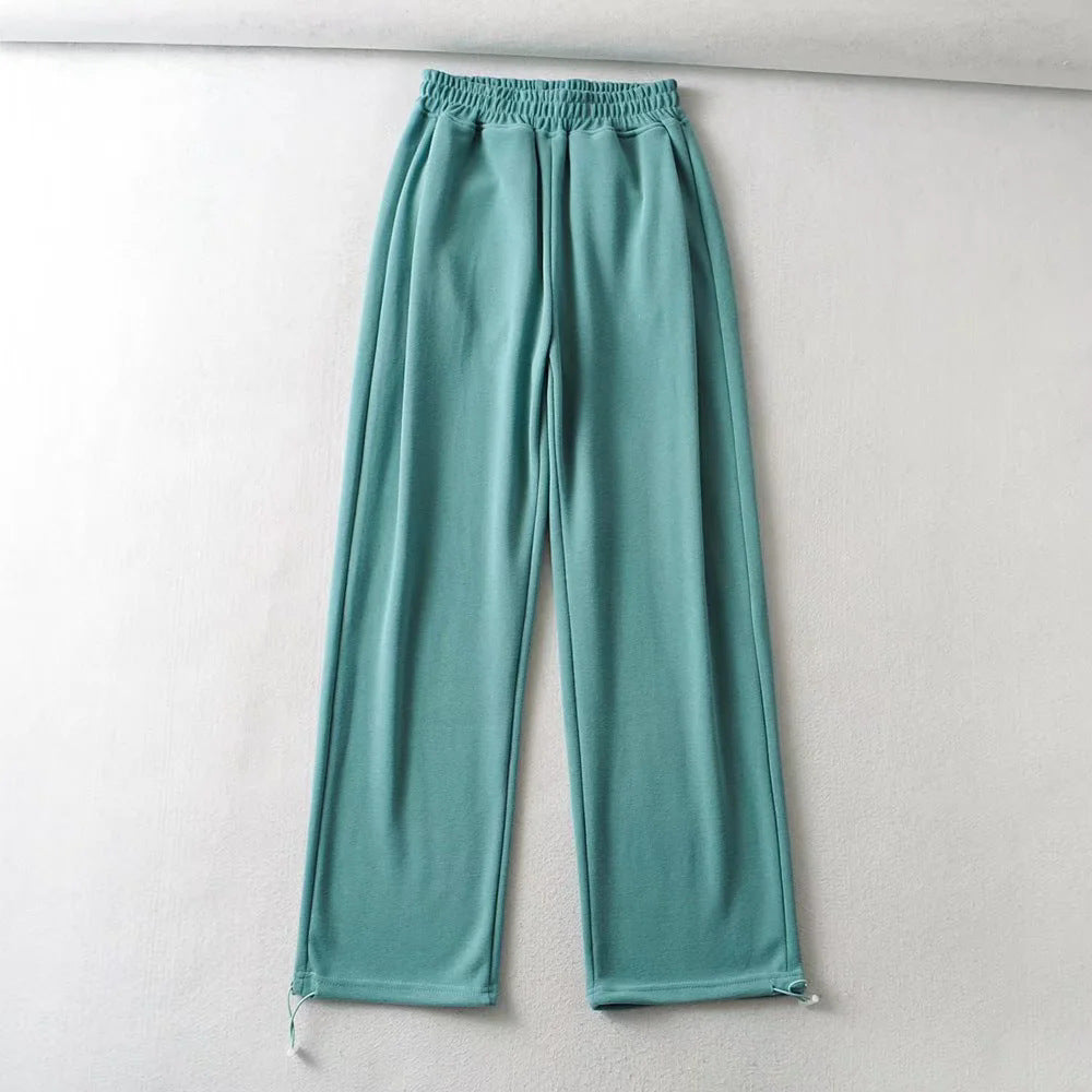 Women's Fashion Autumn Elastic High Waist Two-way Pants
