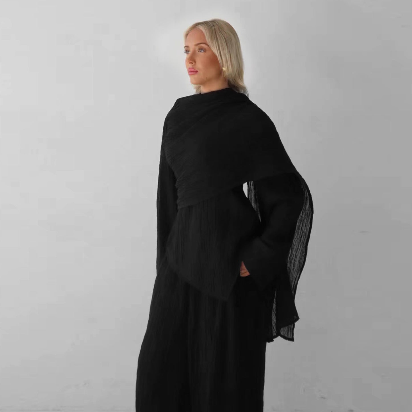 Beautiful Turkey Solid Color Buckle Two-piece Dresses