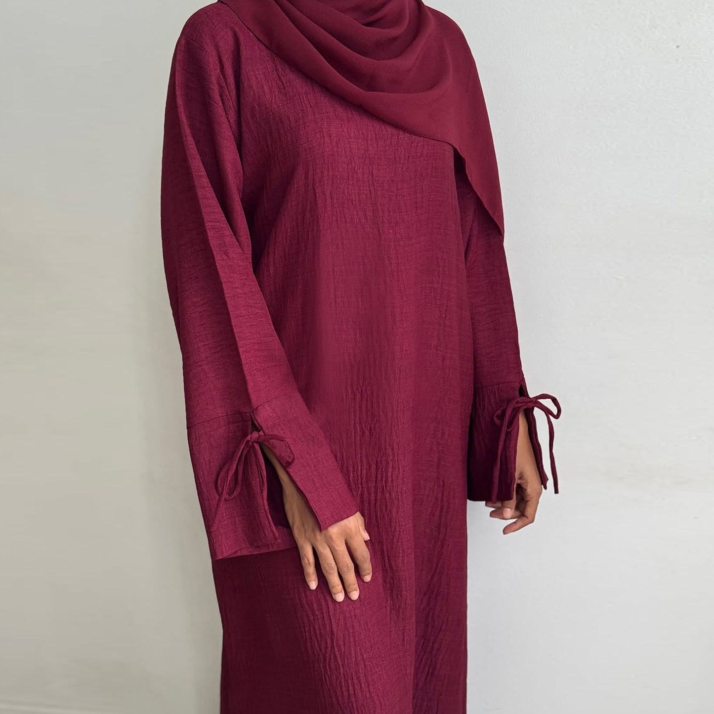 Pretty Turkish Solid Color Casual Robe Dresses