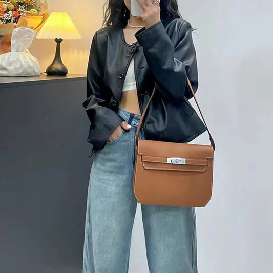 Callie Palm Print Cowhide Street Trendy Bags