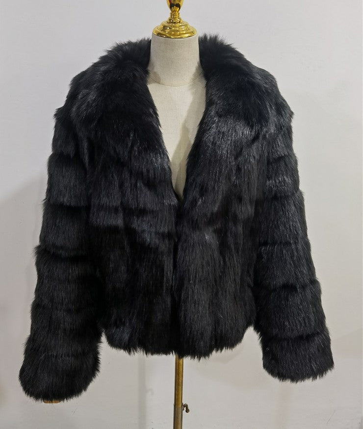 Women's Comfortable Imitation Fur Overcoat Fashion Coats