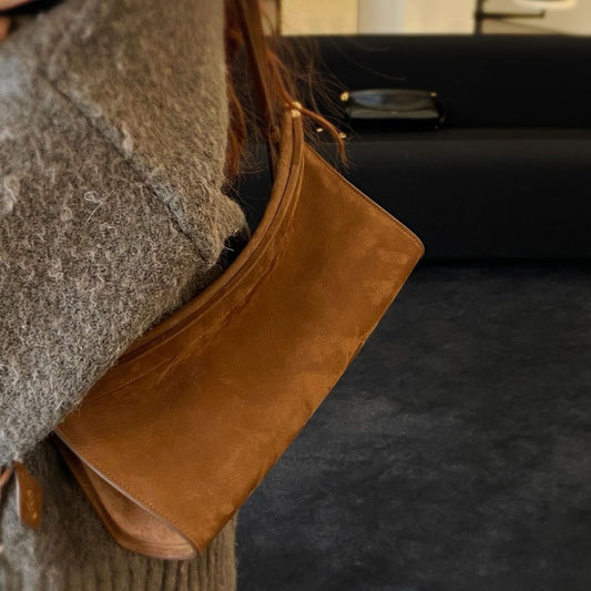 Pretty Genuine Leather Retro Baguette Underarm Bags