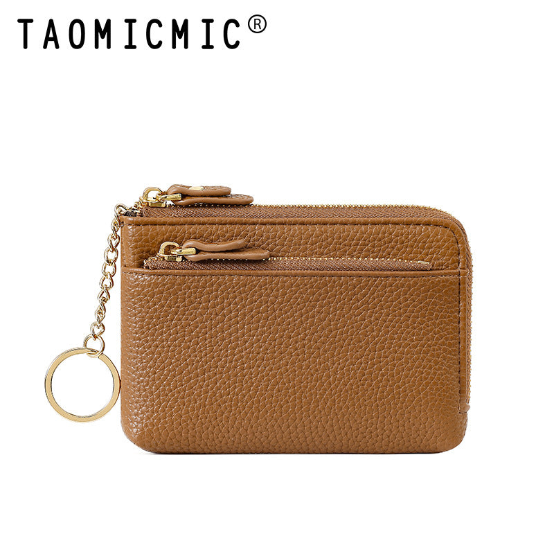 Women's Zipper Short Leather Carry-on Pendant Earphone Ladies Wallets
