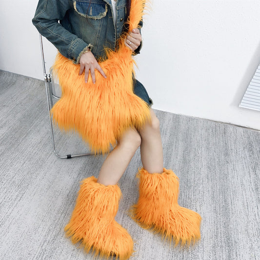 Plush Dopamine Wear Niche Hot Furry Crossbody Bags