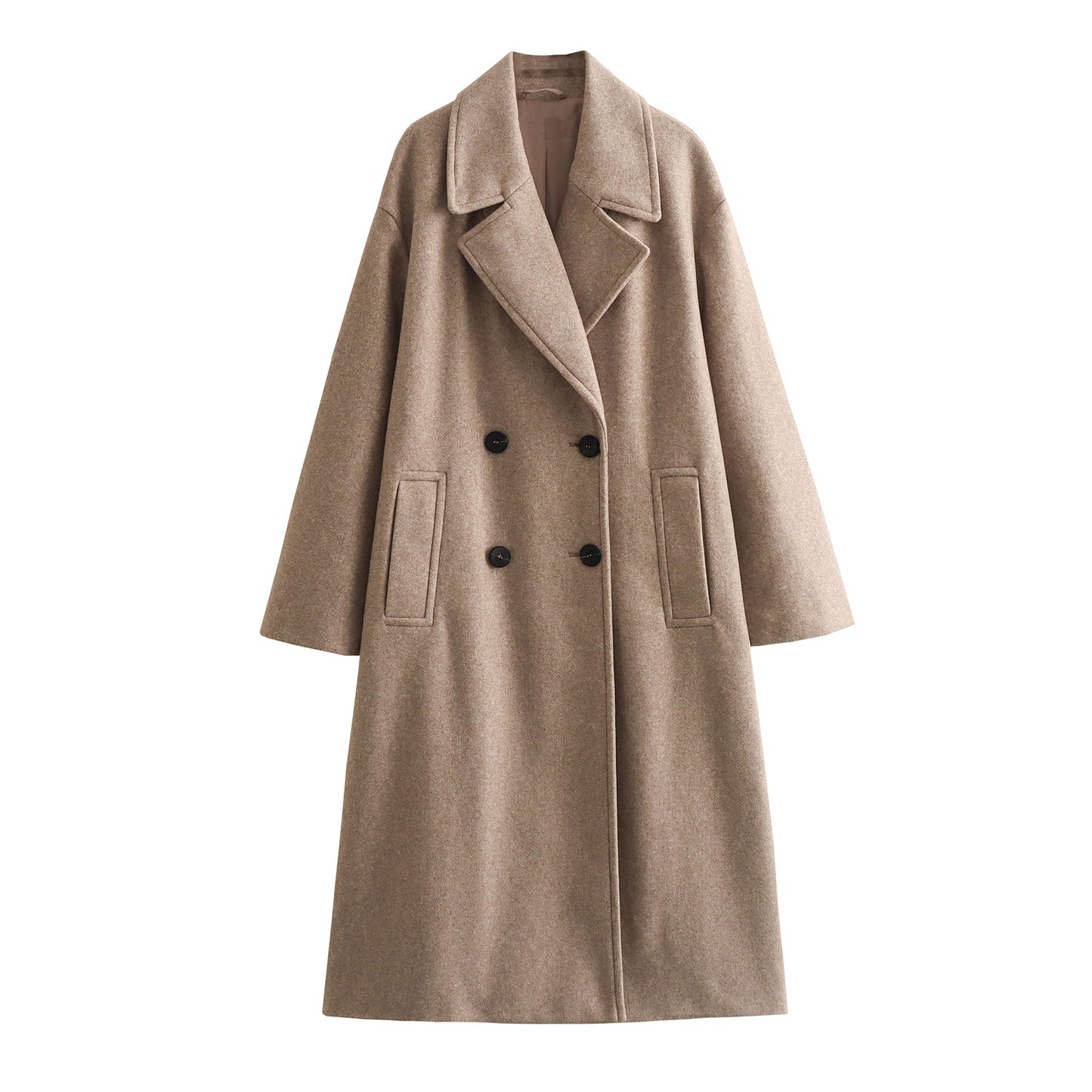 Autumn Soft Double Row Ornament Loose Coats
