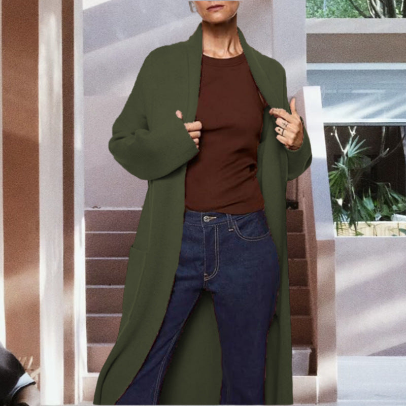 Women's Loose Large Mid-length Pocket For Knitwear