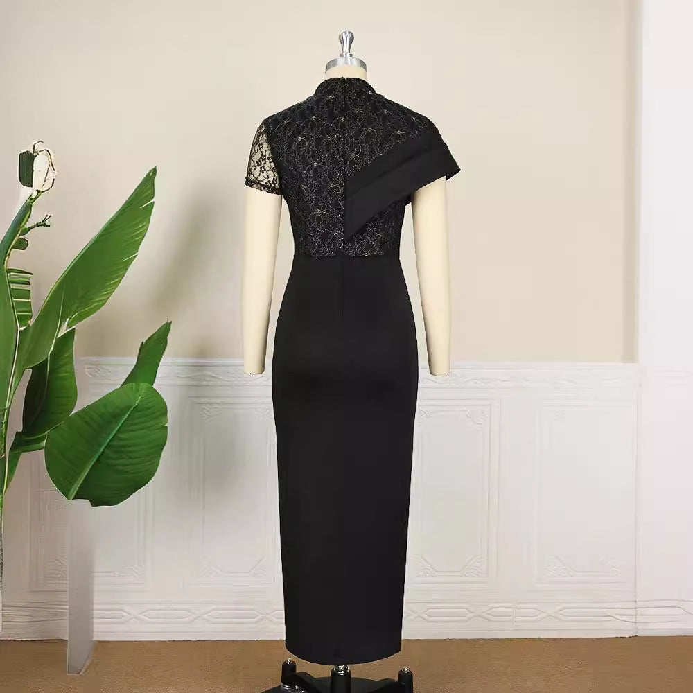 Summer Round Neck Lace Retro Dress Dresses
