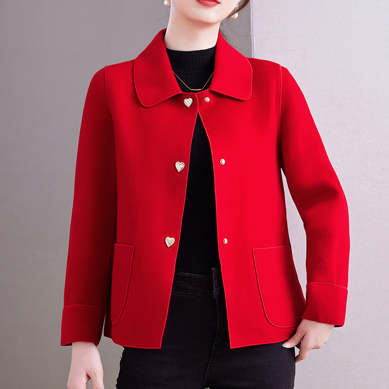Women's Double-sided Cashmere Wool Temperament Woolen Coats