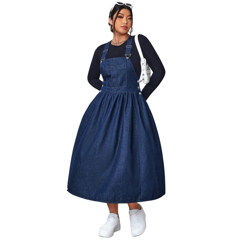 Women's Versatile Slimming Large Hem Suspender Dresses