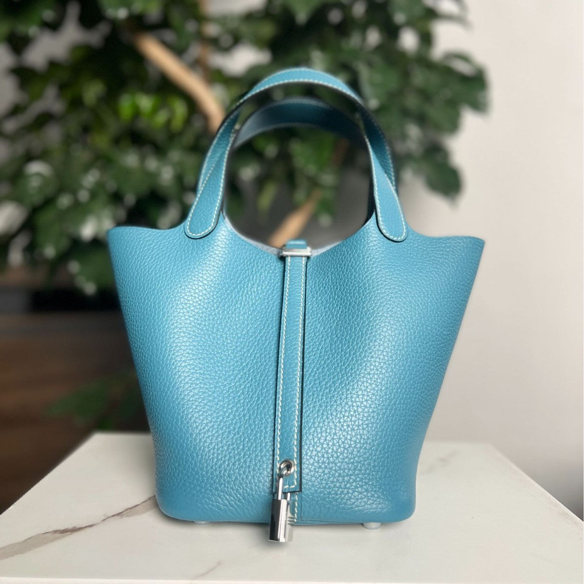 Wax Line All-steel Hardware Vegetable Basket Layer Cowhide Artisan Handbags