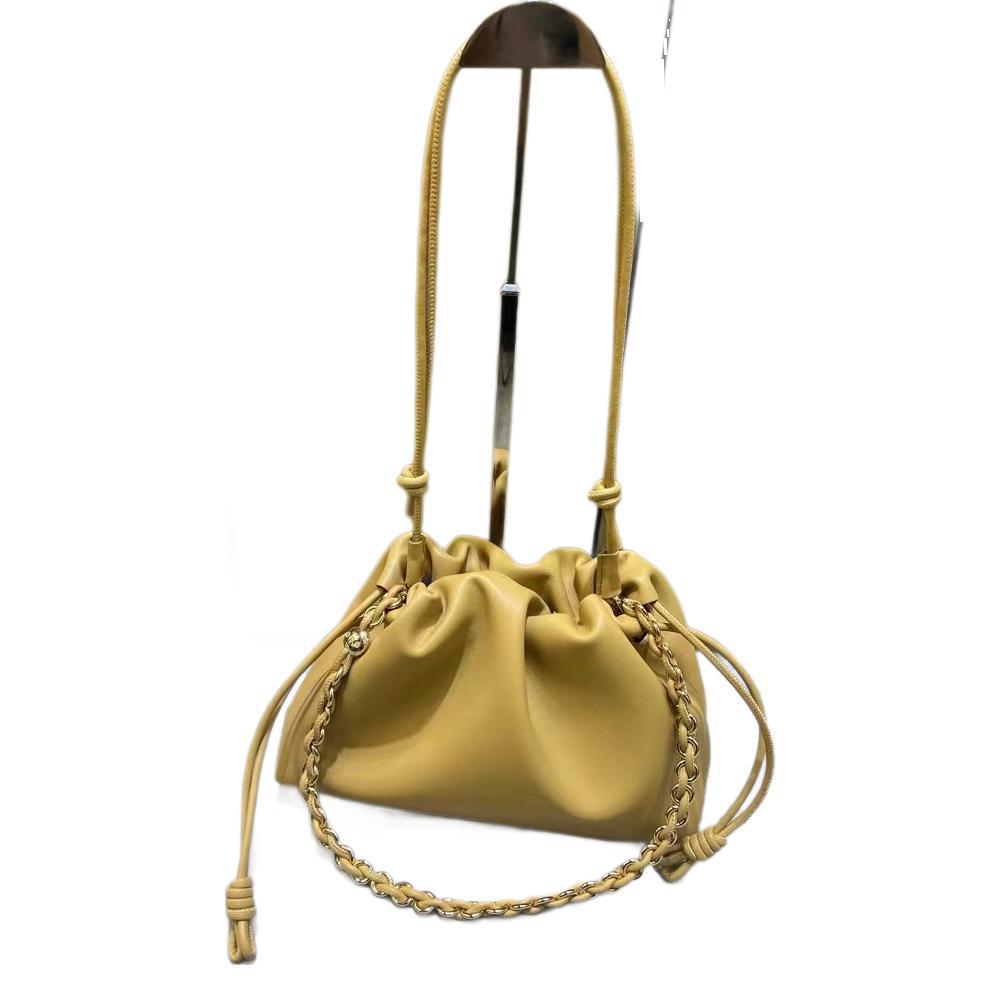 Women's Advanced Pleated Cloud Chain Underarm Genuine Bags